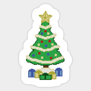 Video Game Style Christmas Tree Sticker